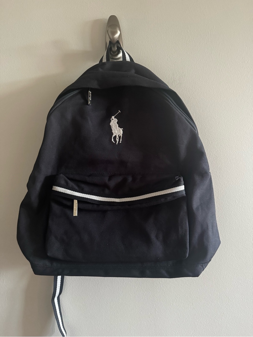 Polo by Ralph Lauren Navy Blue Backpack with White Logo - Picture 2 of 3